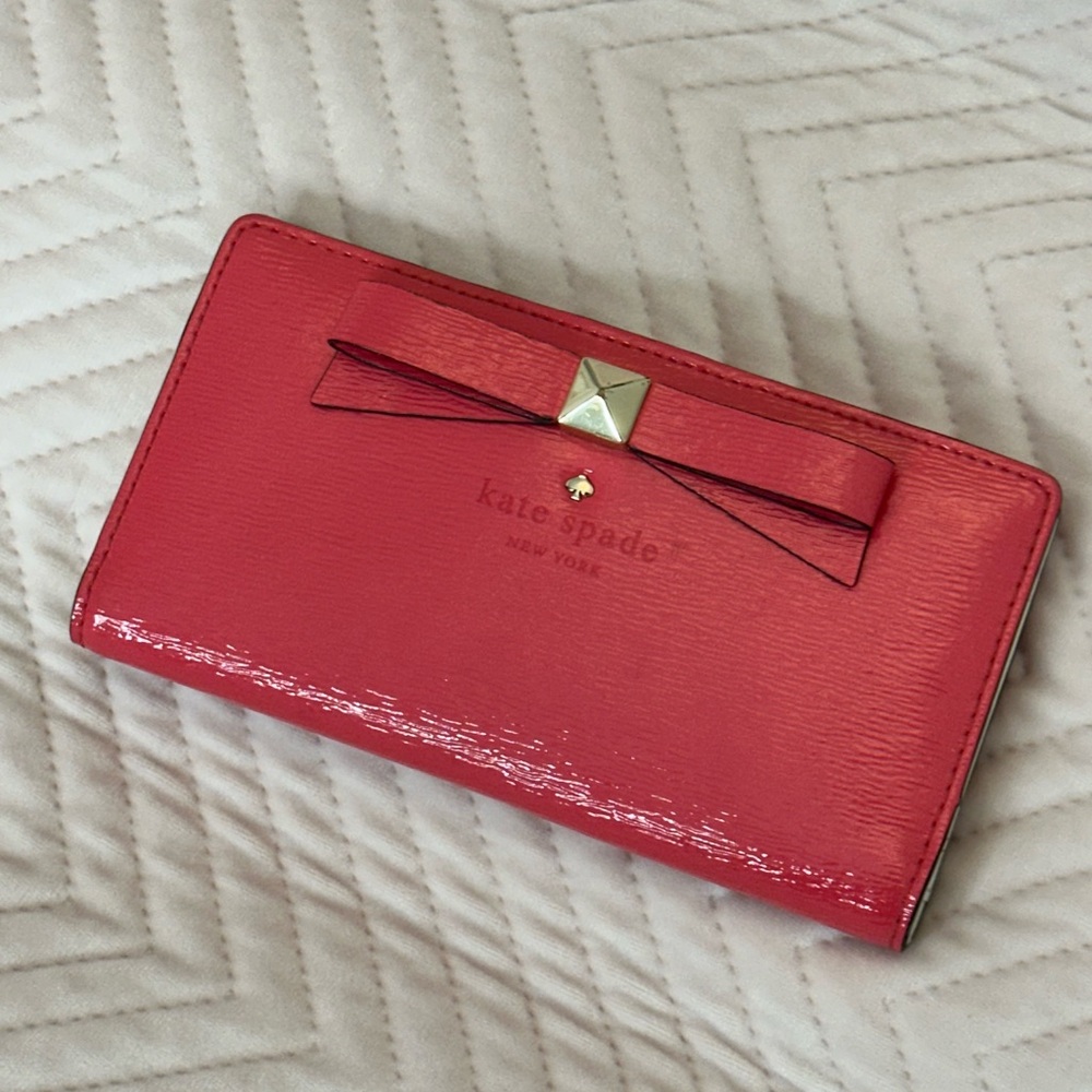 Kate Spade Pink Wallet with Bow Accent